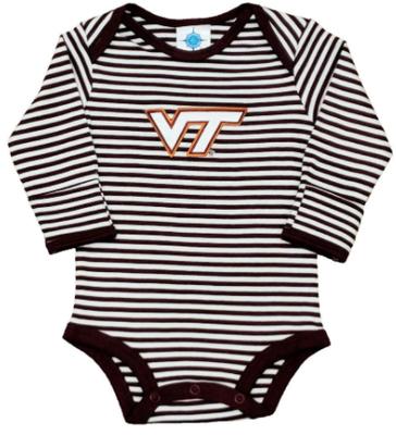 Virginia Tech Infant Striped Long Sleeve Bodysuit