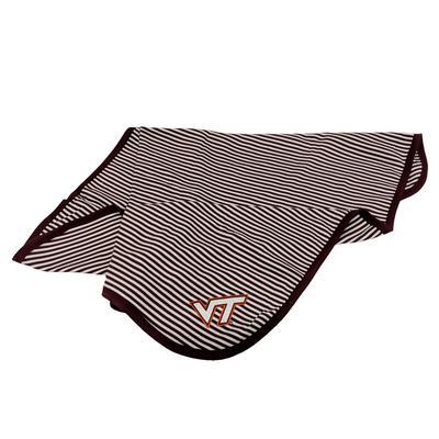 Virginia Tech Striped Knit Baby Blanket