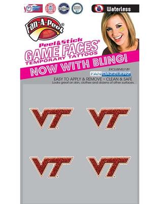 Virginia Tech Glitter Waterless Face Tattoos