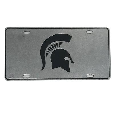 Michigan State Spartan Pewter License Plate