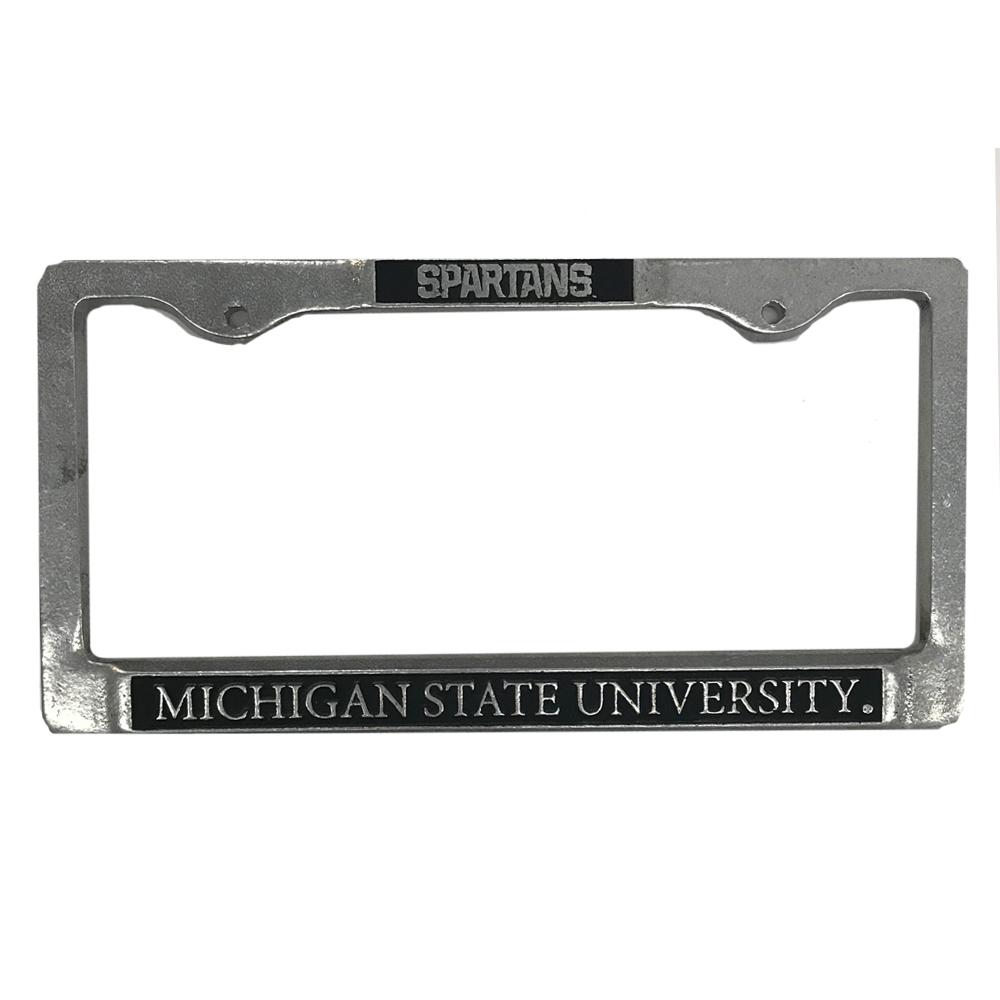 Msu Michigan State Spartans Pewter License Plate Frame Alumni Hall