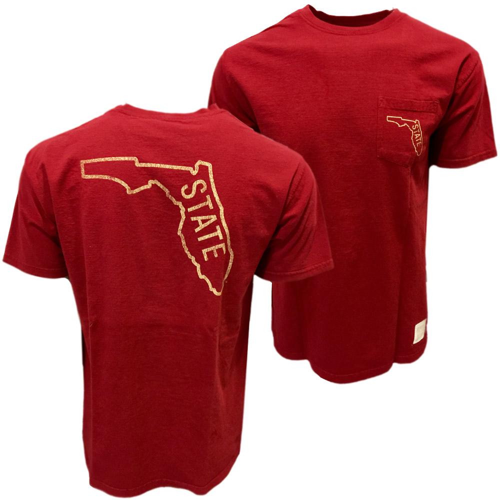 Seminoles- Florida State Retro Brand State Pocket T-shirt- Alumni Hall