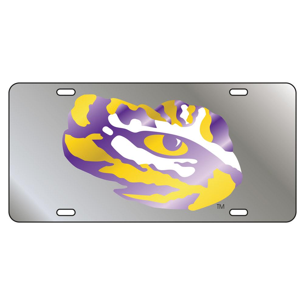 Lsu License Plate Silver Tiger Eye