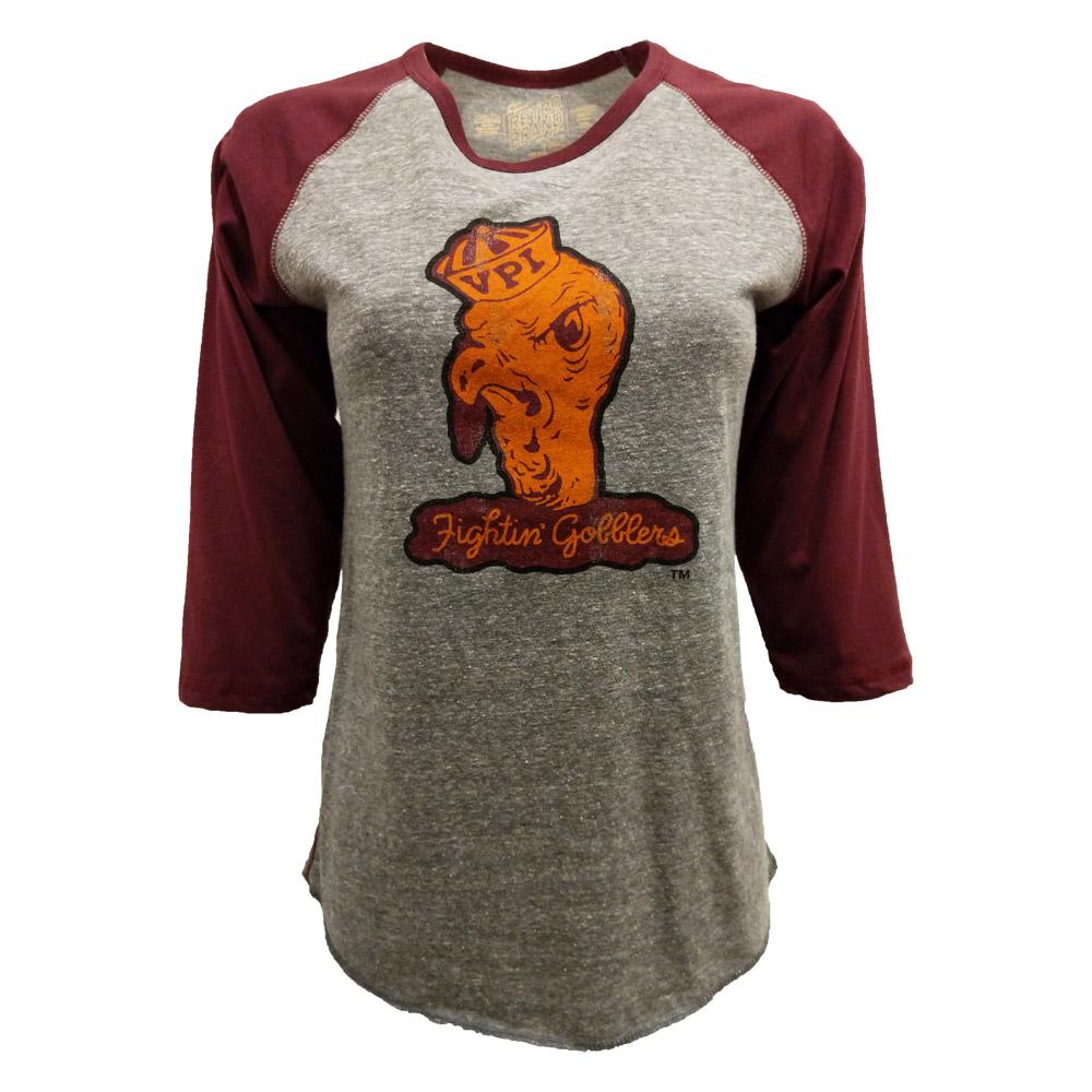 Vt Virginia Tech Vpi Gobbler Margie Baseball Sleeve T Shirt Alumni