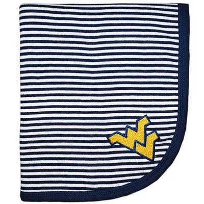 West Virginia Striped Knit Baby Blanket