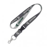  Michigan State Wincraft Charcoal Lanyard With Detachable Buckle