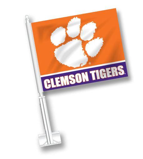 Clemson Tigers Orange Car Flag