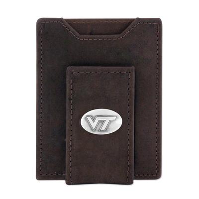 Virginia Tech Zep-Pro Brown Leather Concho Front Pocket Wallet
