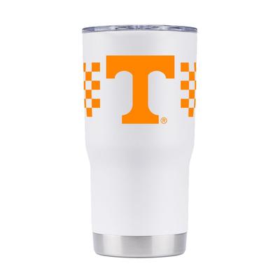 Tennessee Gametime Sidekick 20 Oz Checkerboard Striped Tumbler With Lid