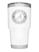  Alabama Yeti 30 Oz White Powder Coated Rambler