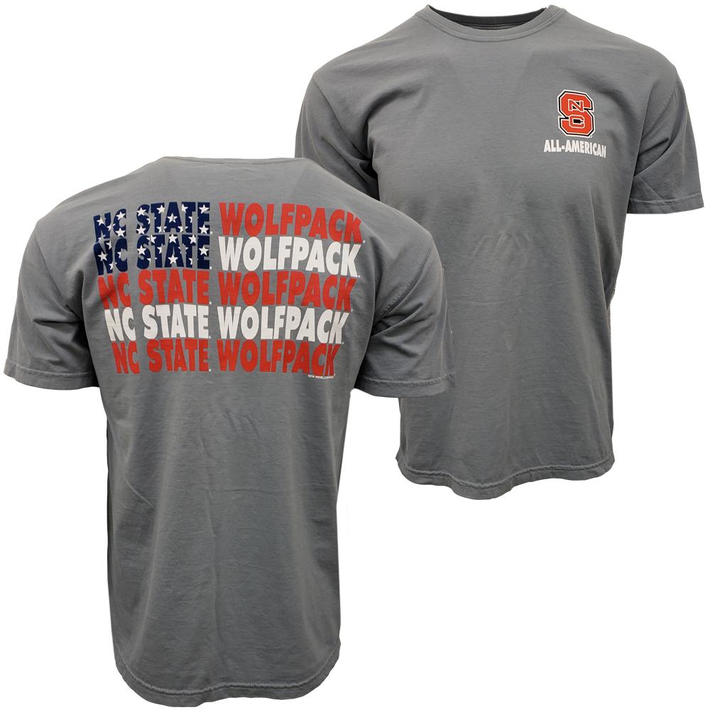 Wolfpack Nc State Patriotic Comfort Colors Tee Shirt Alumni Hall