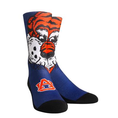 Auburn Rock 'Em Split Face Mascot Socks