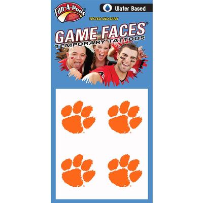 Clemson Water Based Face Tattoos