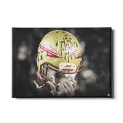  Fsu 24x16 Seminole Helmet Held High Canvas