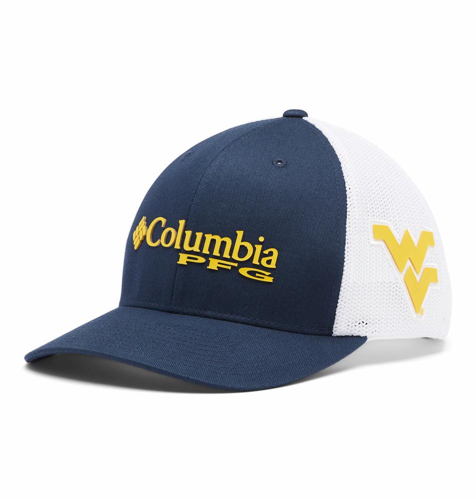 Wvu | West Virginia Columbia Pfg Mesh Snap Back Hat | Alumni Hall