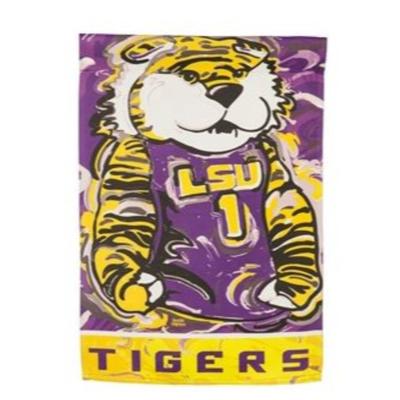 LSU TIGER EYE Garden FLAG NEW Two Sided APPLIQUE Mike Louisiana State  TIGERS