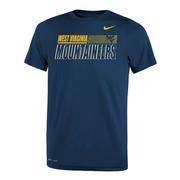  West Virginia Nike Youth Legend Sideline Short Sleeve Tee