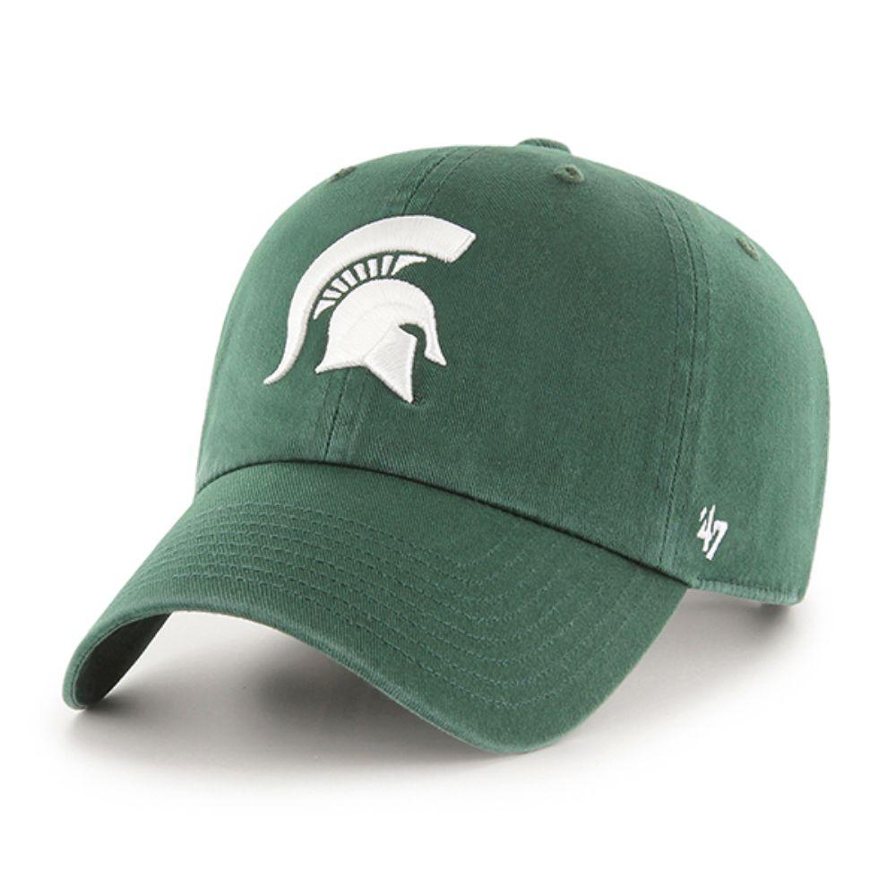 Spartans Michigan State 47 Brand Clean Up Spartan Logo Adjustable Hat Alumni Hall