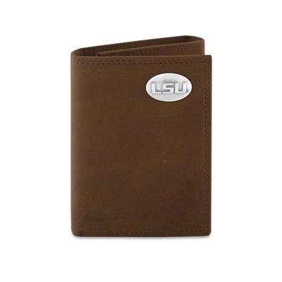 LSU Zep-Pro Leather Concho Trifold Wallet