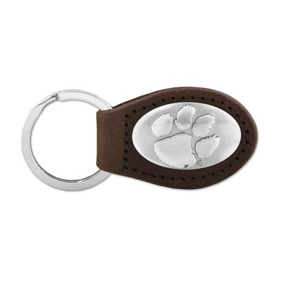 Clemson Zep-Pro Leather Concho Keychain