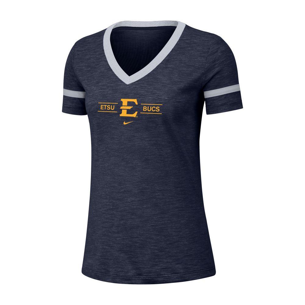 Bucs Etsu Nike Women S Dri Fit Cotton Slub V Neck Tee Alumni Hall