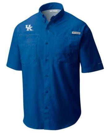 Wildcats, Kentucky Men's Columbia Tamiami Short Sleeve Shirt - Big Sizing