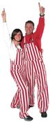  Crimson And White Adult Game Bibs Striped Overalls