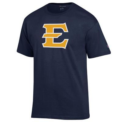 ETSU Champion Giant Logo Tee Shirt NAVY