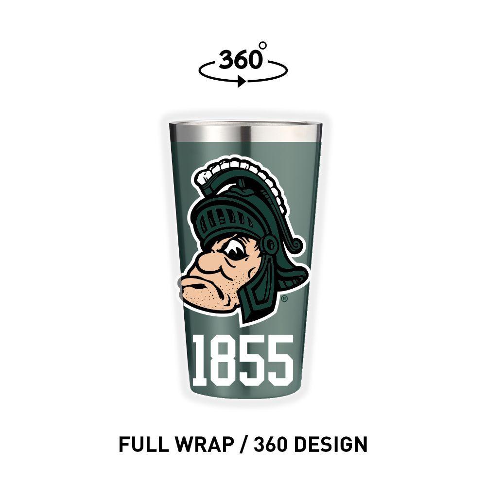 Spartans Michigan State Gametime Sidekicks Sparty 16 Oz Pint Tumbler Alumni Hall