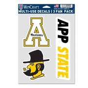  Appalachian State Fan 3 Pack Multi- Use Decals