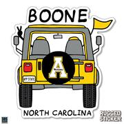  Appalachian State Cartoon Jeep Decal