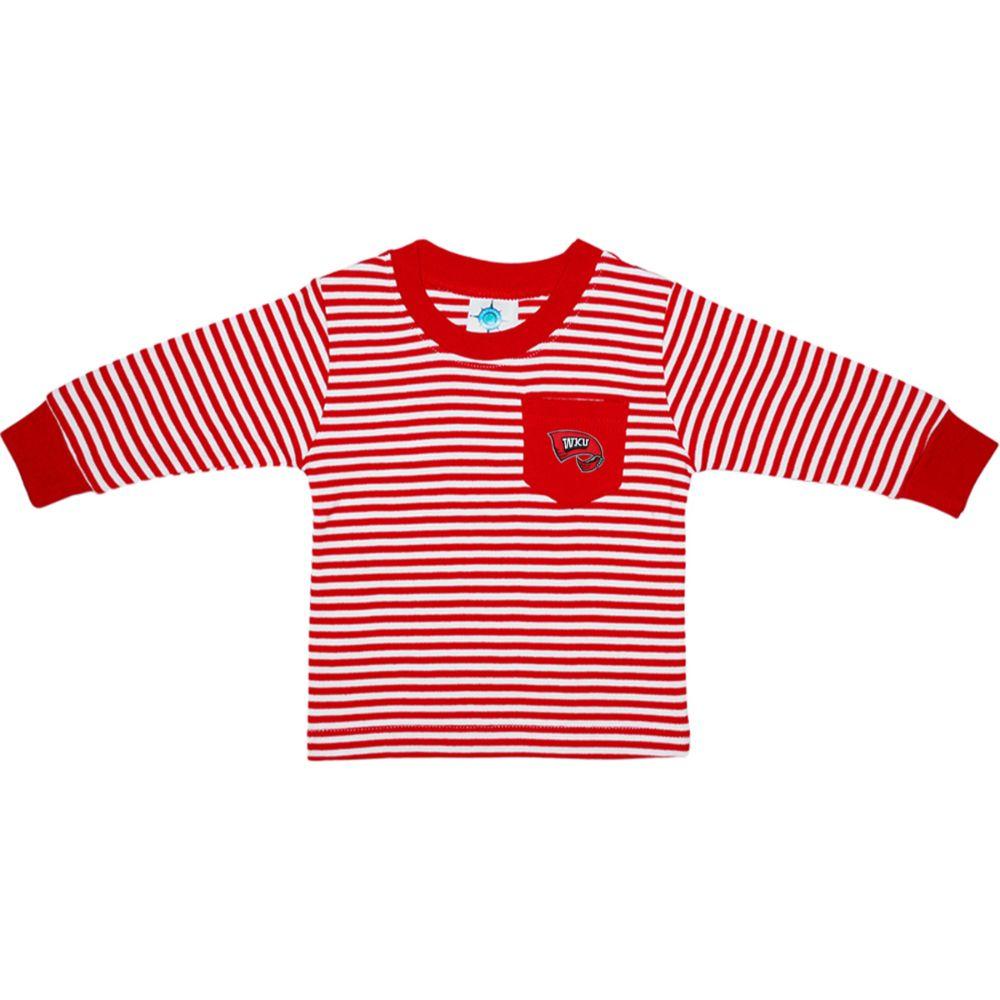 Wku | Western Kentucky Toddler Striped Long Sleeve Pocket Tee | Alumni Hall