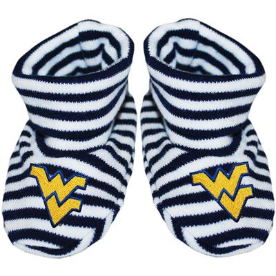 West Virginia Infant Striped Booties