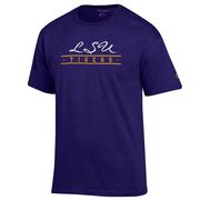  Lsu Champion Women's Script Bar Mascot Tee