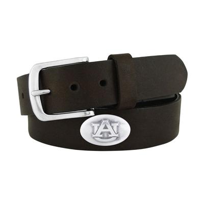 Auburn Zep-Pro Brown Leather Concho Belt