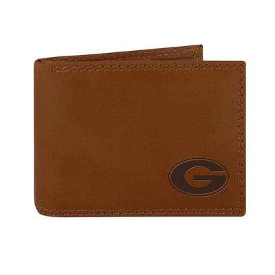 Georgia Zep-Pro Brown Leather Embossed Bifold Wallet