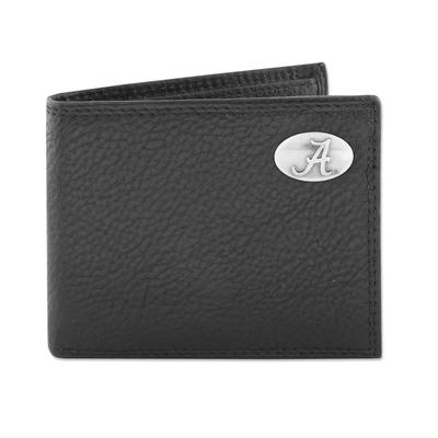Alabama Zep-Pro Black Leather Concho Bifold Wallet