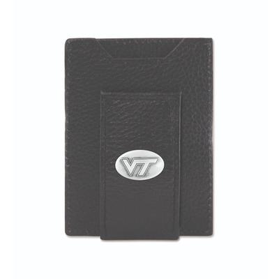 Virginia Tech Zep-Pro Black Leather Concho Front Pocket Wallet