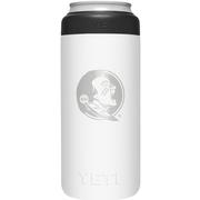  Florida State Yeti White Primary Logo Slim Colster