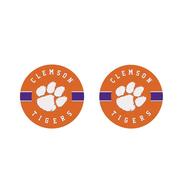  Clemson 2pk Striped Car Coaster