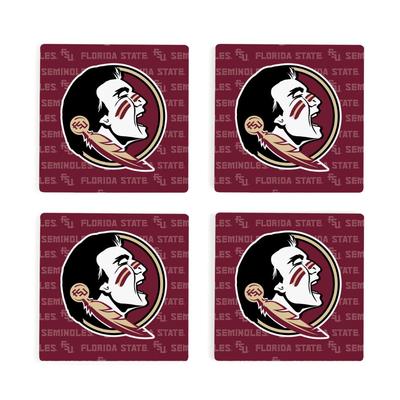 Florida State 4-Pack Primary Repeat Logo Coaster