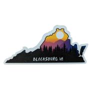  Blacksburg Seasons Designs Sunset Rugged Sticker