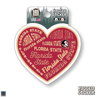 Florida State Seasons Design Heart 3.25