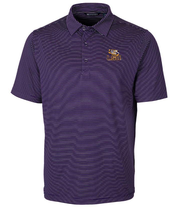 LSU | LSU Cutter & Buck Big & Tall Forge Pencil Stripe Polo | Alumni Hall