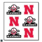  Nebraska 6- Pack Logo And Blackshirts Sticker Sheet