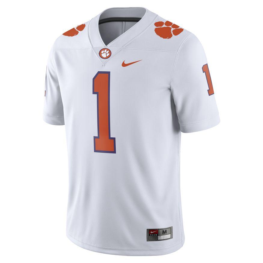 Men's Nike #1 White LSU Tigers Team Limited Jersey