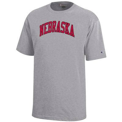 Nebraska Champion YOUTH Arch Tee OXFORD