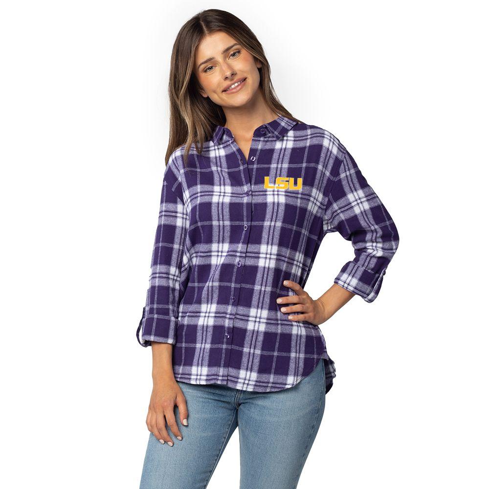 purple plaid shirt ladies