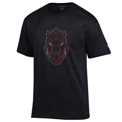 Arkansas Champion Neon Front Hog Head Tee