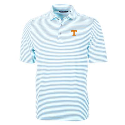 Tennessee Cutter & Buck Striped Virtue Eco Pique Polo ATLAS